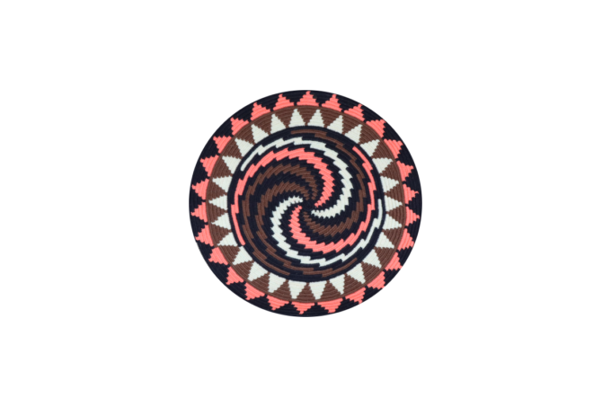 Rose et bleu 1H fond artisanat fait main